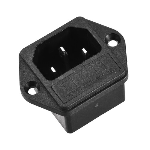 AC 250V 10A C14 Male Power Cord Inlet Socket 4Pin Inlet Module Power Socket 1Set