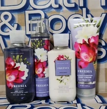 Bath & Body Works FREESIA 4pc set Body Cream, Body Lotion, Fragrance Mist 