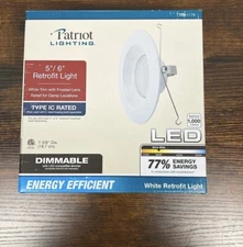 New Patriot Lighting 5”/6” Retrofit Light LED White Trim Frosted Dimmable