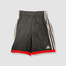 Adidas Boys Black Drawstring Elastic Waistband Classic Three Stripes Shorts Sz M