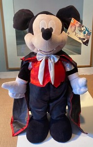 • Disney • Big 23" MICKEY PLUSH VAMPIRE DOLL !!! Fangs Cape and All •