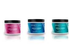 Legacy Nail ACRYLIC POWDER in CRYSTAL CLEAR, WHITE and/or PINK 4oz