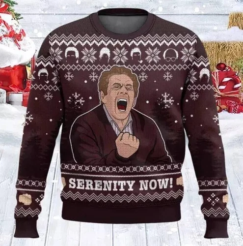 Serenity Now Seinfeld Ugly Christmas Sweater (AOP)