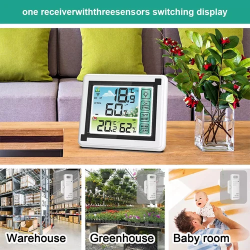 Digital LCD Indoor & Outdoor Weather Station Clock Calendar Thermometer Wireless - Picture 6 of 20