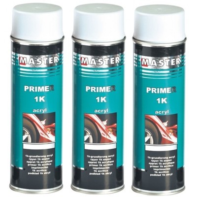 WEIß 3 x 500ml 1K GRUNDIERUNG ACRYL FÜLLER SPRAY TROTON HAFTGRUND AUTO PRIMER 