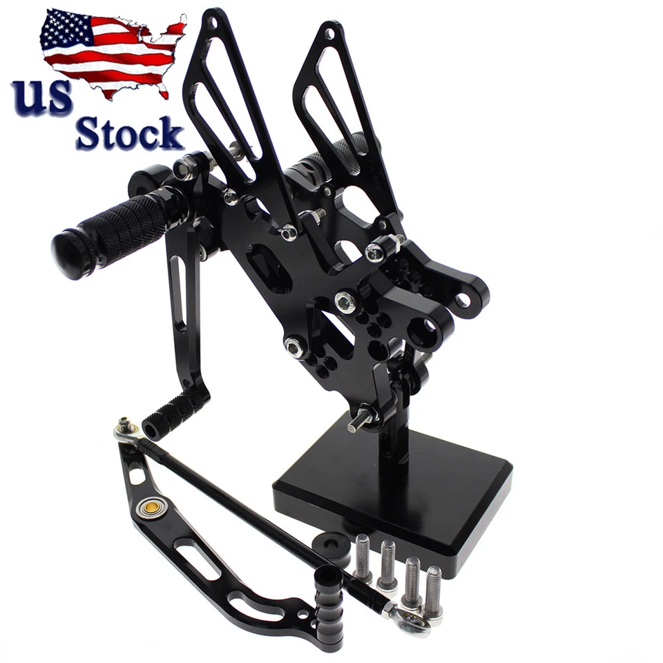 US Stock CNC Rearset Footrest Foot Peg Rearsets For Yamaha YZF R1 1998 1999-2003 - Image 4 of 4
