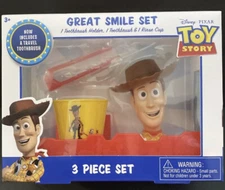 Toy Story Woody Travel Toothbrush, Holder & Rinse Cup Great Smile Set New 