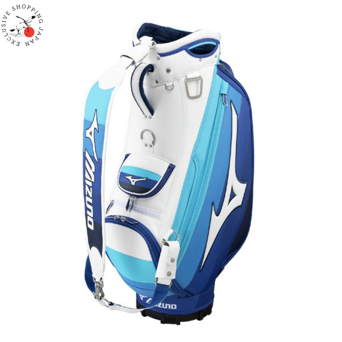 Mizuno サブバッグ ホワイト/ブルー Mizuno Golf Tour Staff Bag 10.5 x 47