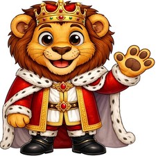 30 Custom Cartoon King Lion Personalized Address Labels