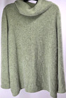 Alexandra Bartlett 2X Sweater Nylon Angora Lamb's Green Cowl Neck See Last Photo