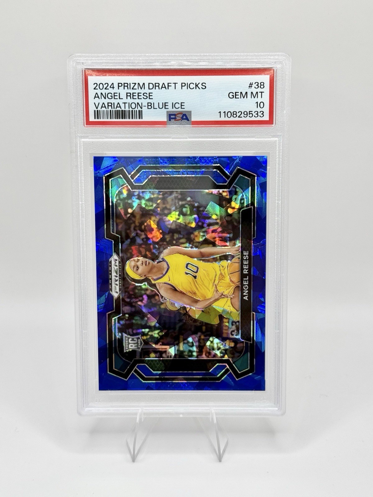 2024 Panini Prizm Draft Picks - Angel Reese #38 Blue Ice Prizm /99 (RC) PSA 10