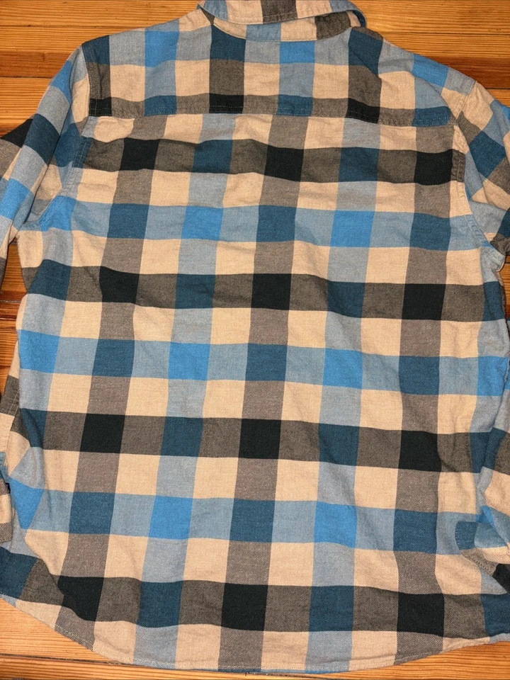 Camisa Patagonia Ligera de Franela Fiordo Usada Desgaste Con Botones Grande Turquesa Foto 3 de 3