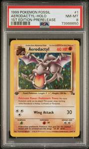 Aerodactyl 1/62 Fossil 1st Edition Prerelease Holo