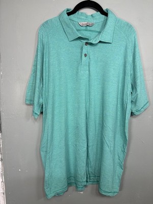 tasc Performance Teal XL Short Sleeve Polo Shirt Men's Organic Cotton Bamboo