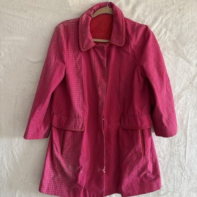 Coach Signature C Canvas Coat Pink Magenta Distressed Upcycle Fabric Project