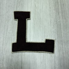 Vintage Letterman Letter "L" High School Varsity Jacket White  Red