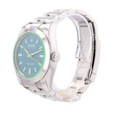 Rolex Milgauss 116400 Stainless Steel Blue Dial Green Crystal Mens 40mm Watch 3