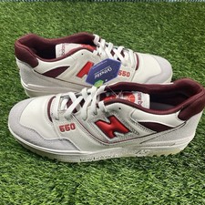 New Balance 550 Sea Salt Grey True White Red BB550EMR Sneakers Mens 10