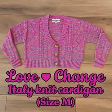 Cropped chunky knit cardigan by LOVE CHANGE Italy