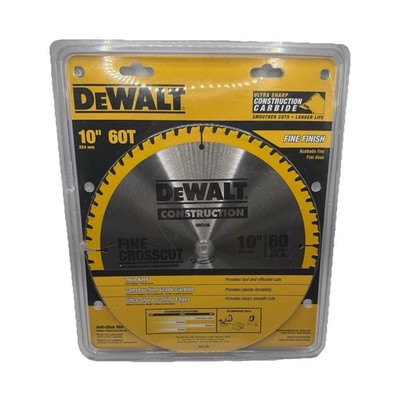 DEWALT DW3106 10 in 60T Construction Carbide Fine Crosscut Table Saw Blade