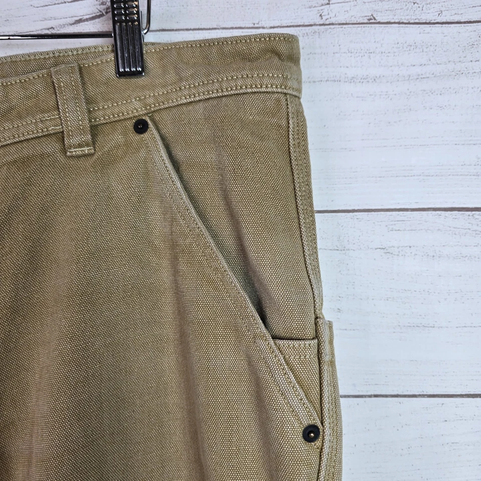 Pantalones Patagonia Mujer Talla 16 Marrón Hierro Forja Cáñamo Lona Doble Rodilla Hebilla Espalda Foto 4 de 4