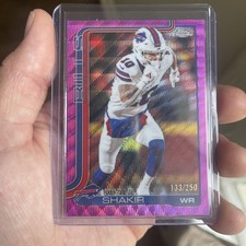 2025 Topps Chrome - Khalil Shakir #32 Pink Wave Refractor  250