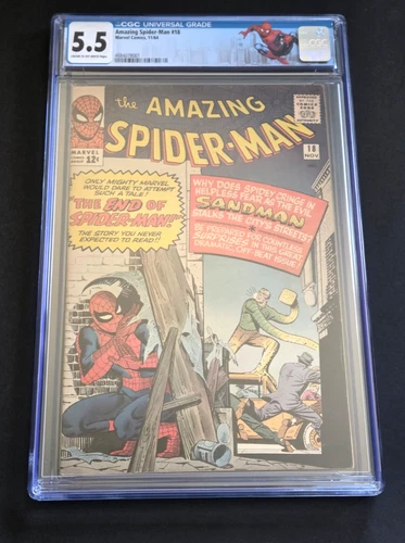 AMAZING SPIDER-MAN #18 • CGC 5.5 WHITE PGS • 1ST NED LEEDS • LOOKS WAY BETTER