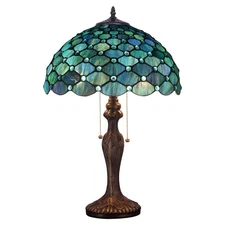 Tiffany Table Lamp Stained Glass Lamp 16X16X24 Inch Antique Standing Reading ...