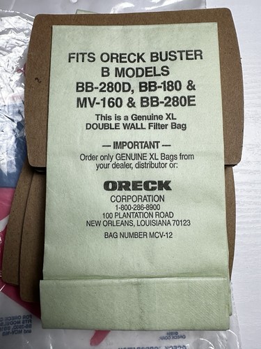 Bote compacto hipoalergénico Oreck Buster B genuino - 8 bolsas de filtro de vacío - Imagen 2 de 5