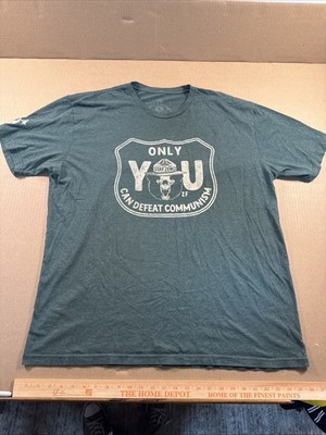 Zero Foxtrot shirt 2XL Green - ''Only You can Prevent Communism'' Smoke Bear Skull