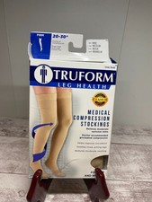 Truform Leg Health Medical Compression Stockings 20-30 mmHg Closed Toe Med Beige