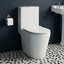 Delphi Porter Rimless Open Back Close Coupled Toilet (inc Slim Seat)