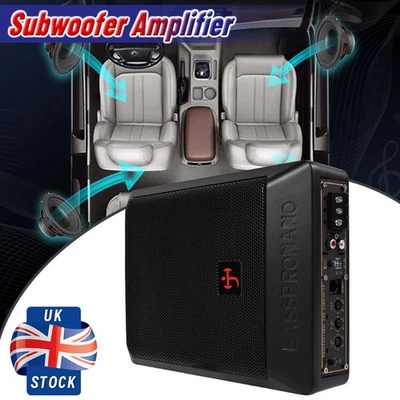 HJKJ 1200W LED Car Subwoofer Under-Seat Sub Woofer Speaker Stereo Slim Amplifier UK