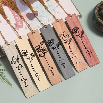 Personalized Wooden Bookmark Custom Handmade Gift for Women Teachers Book Lovers
