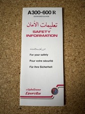 Egyptair A300-600 R Safety Card Red Font