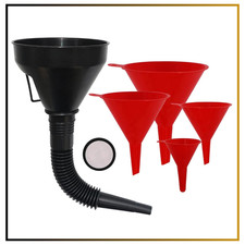 Plastic Oil Funnel Set with Hose fit Gas Fuel Transfer Car Boat Canning Set of 5