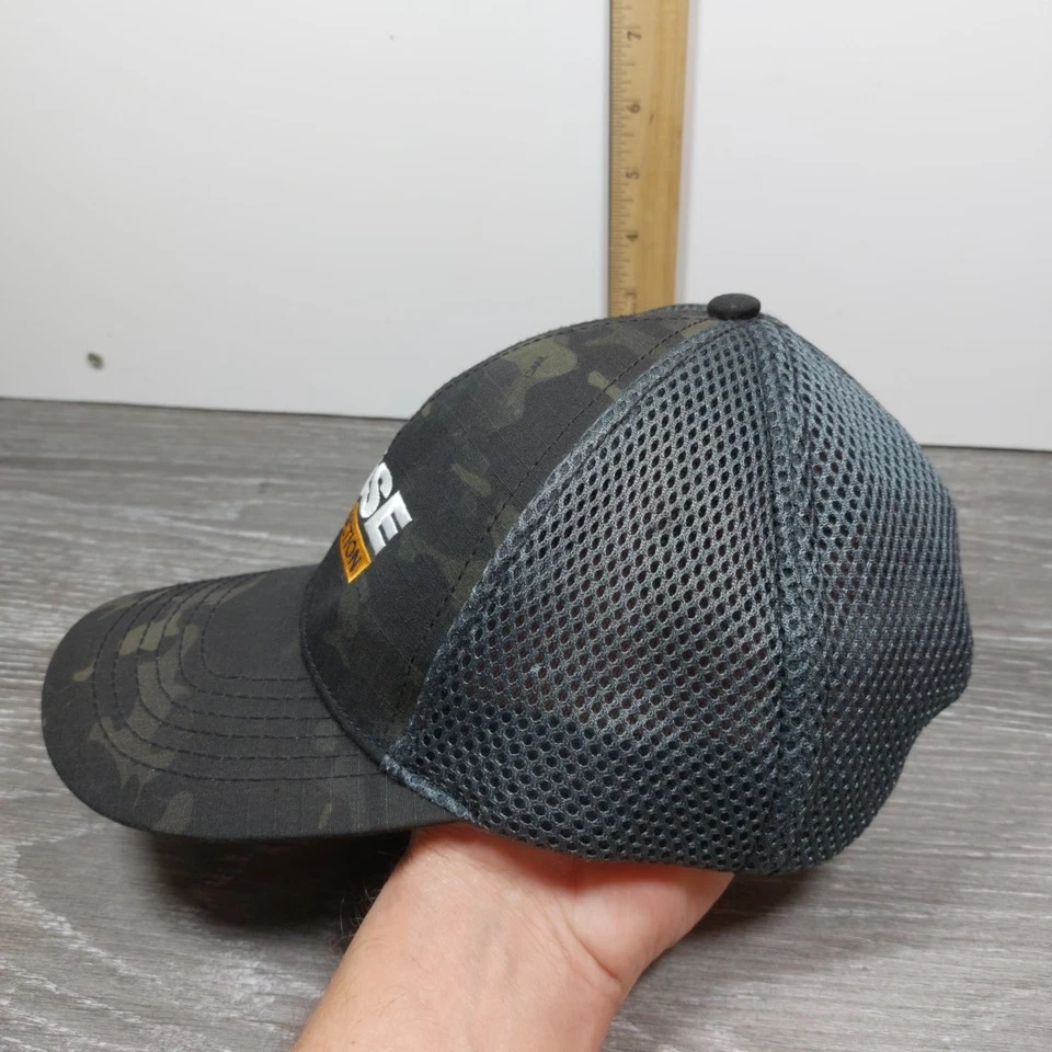 Gorra de camuflaje negra Case Construction con malla de red de peces gris gorra Snapback Foto 2 de 4