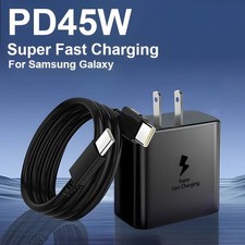 45w USB-C Fast Wall Charger  Cable For Samsung Galaxy S25 S24 S23 S22
