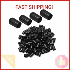 Bonsicoky 120Pcs Round Rubber End Caps 1/2 Inch (12mm) ID Vinyl Flexible Screw T