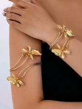 1PC CUFF BRACELET ELEGANT FLORAL BANGLE/BRACELET FOR WOMEN MULTICOLOR/3GET 1FREE