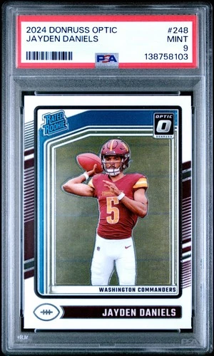 2024 PANINI DONRUSS OPTIC #248 JAYDEN DANIELS ROOKIE RC PSA 9