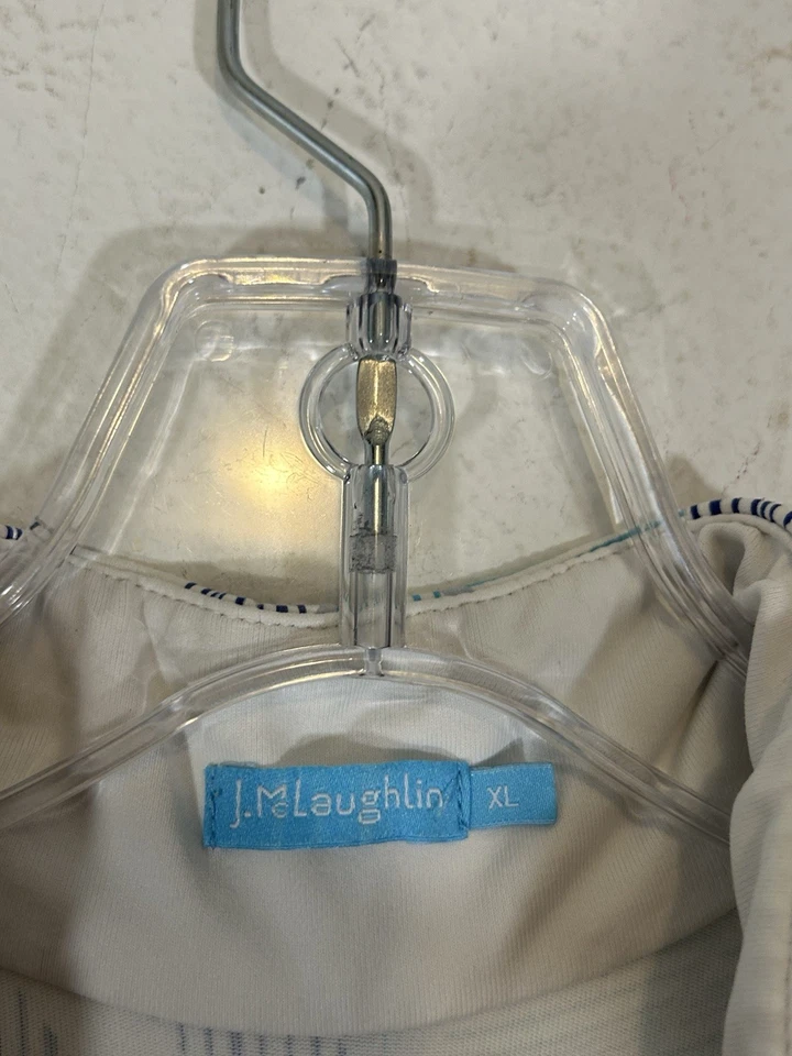 Pullover de tela J. McLaughlin para damas con cremallera de cuarto XL azul verde con cremallera Catalina Foto 3 de 4