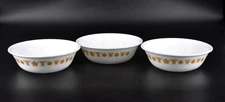 Corelle BUTTERFLY GOLD Set of 3 Coupe Cereal Bowls Golden Butterfly VTG 6.25"