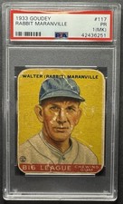 1933 Goudey Set Break Walter Rabbit Maranville #117 PSA 1 Boston Braves HOF