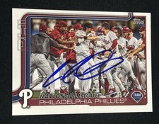 Caleb Cotham Signed 2025 Topps Series 1 Phillies Autographed Auto Team Card