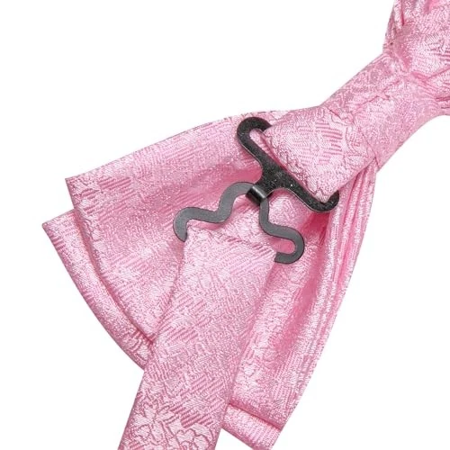  Pajarita para Hombre Paisley Floral Para Hombre Bonita Pajarita y Solapa Rosa Claro Blanco Foto 4 de 4