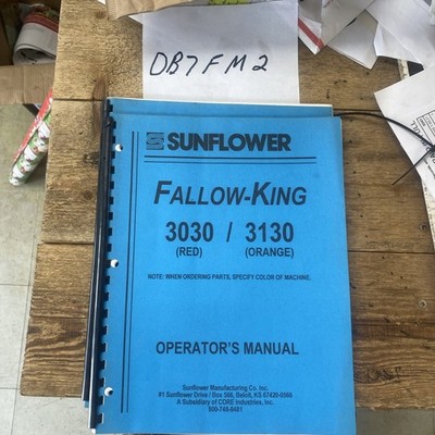 SUNFLOWER MODEL  3030 3130 Fallow King OWNER'S OPERATORS MANUAL
