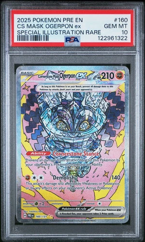 Pokemon Prismatic Evolutions CS Mask Ogerpon EX Special Illustration PSA 10 #160