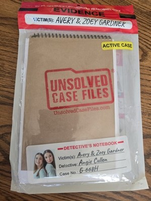 Unsolved Case Files Avery & Zoey Gardner Murder Mystery Detective Game - NEW