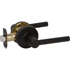 Delaney Hardware Passage Door Round Lever Handle Matte Black D50519